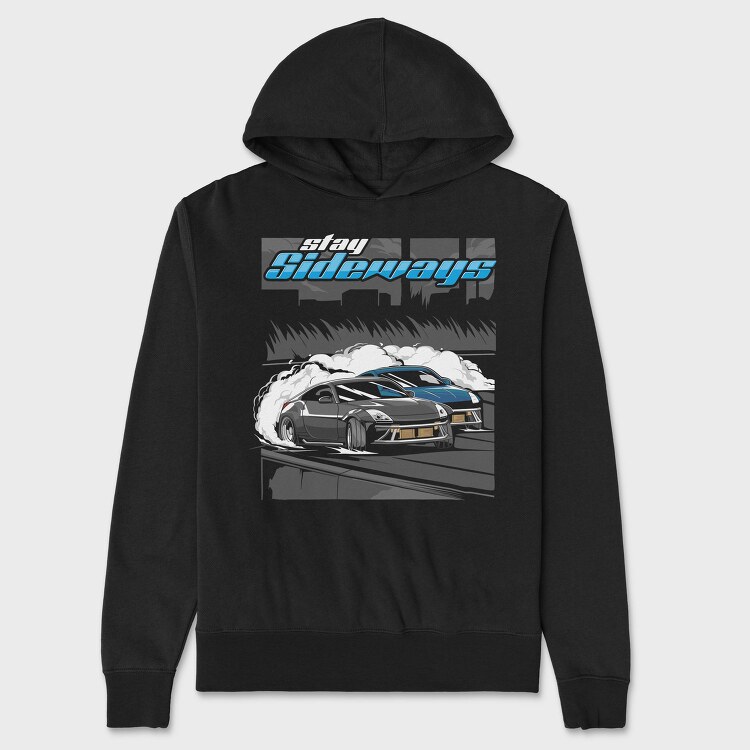 Sideways Drift Car Smoke, Hanorac Oversize Barbati (Unisex)