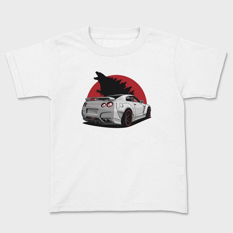 Silver Nissan Gtr Wolf Red Moon, Tricou Copii