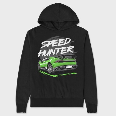Speed Hunter Car Green Fast, Hanorac Oversize Barbati (Unisex)