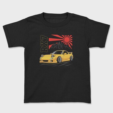 Yellow Nissan Rx7 Fast Metallic, Tricou Copii
