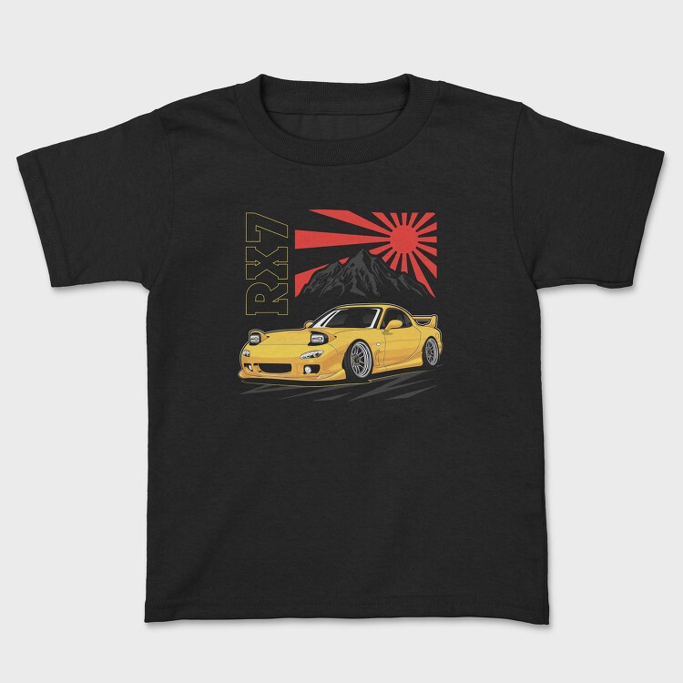 Yellow Nissan Rx7 Fast Metallic, Tricou Copii