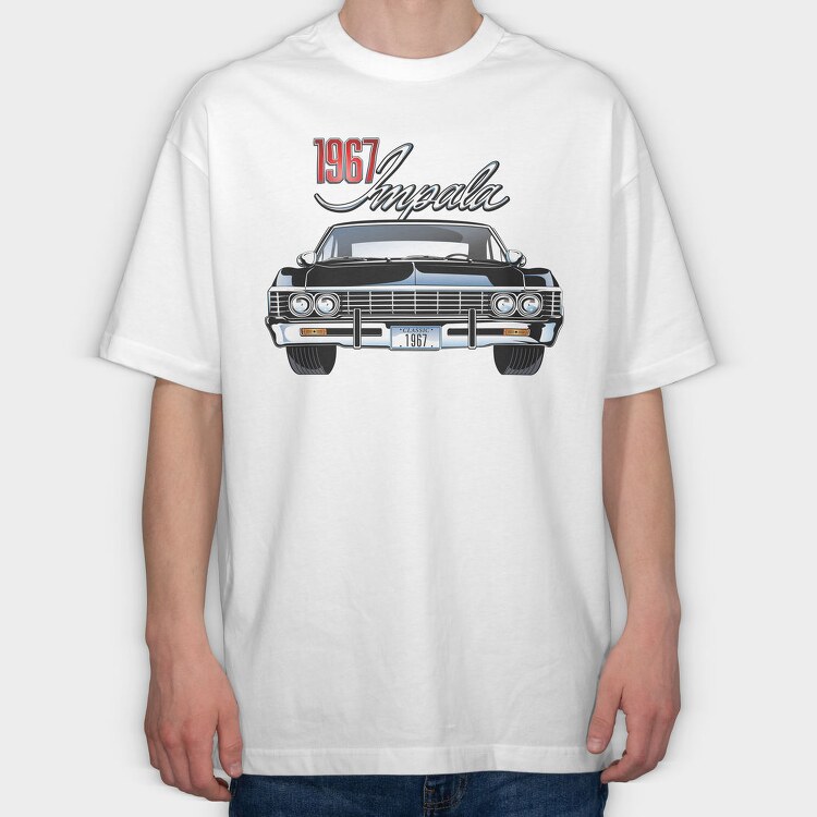 1967 Impala Classic Car Artwork, Tricou Oversize Barbati (Unisex)