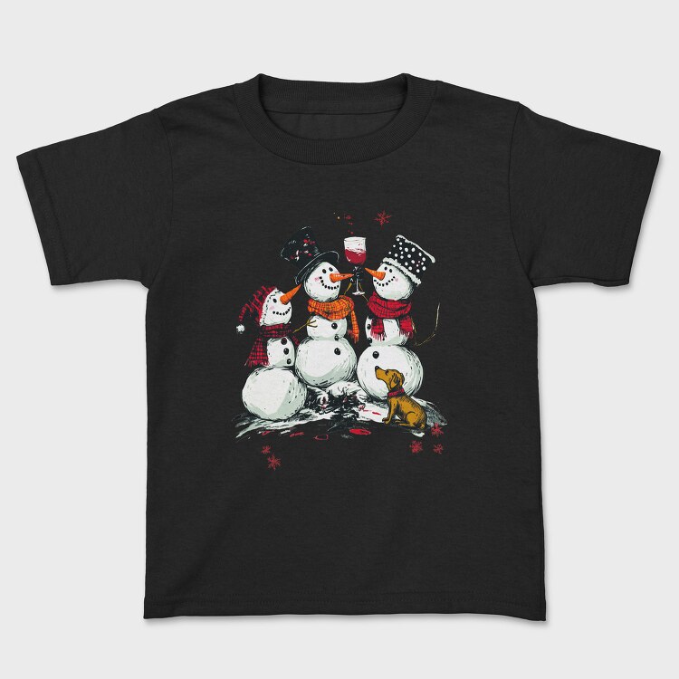 Snowmen Wine Christmas, Tricou Copii