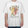 Cool Anti Christmas Skeleton Santa Ginger Cookie, Tricou Oversize Barbati (Unisex)