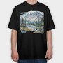 Snowy Peaks Reflection, Tricou Oversize Barbati (Unisex)
