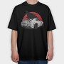 Silver Nissan Gtr Wolf Red Moon, Tricou Oversize Barbati (Unisex)