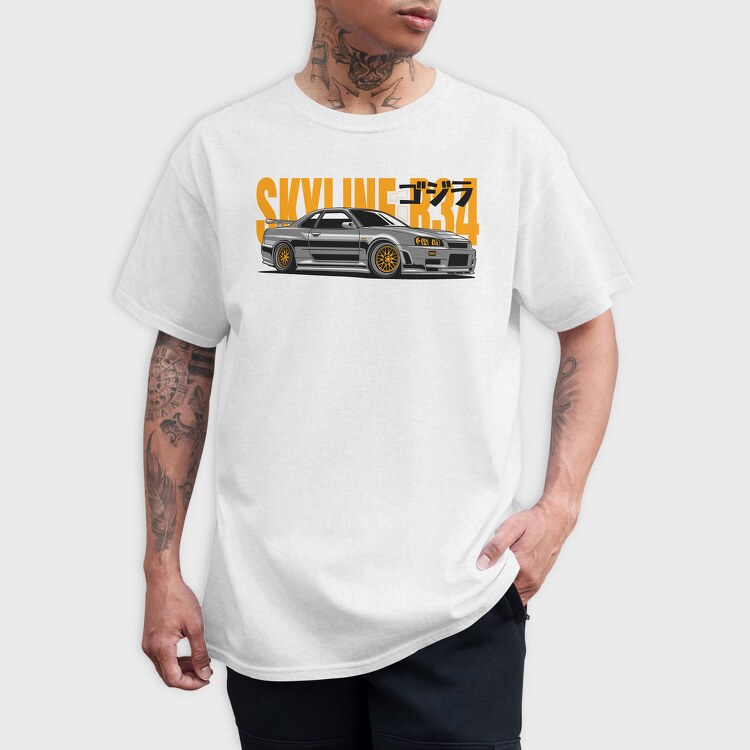 Nissan Skyline Gtr R34 Jdm Fast Mod, Tricou Barbati (Unisex)