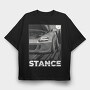 Stance Car Night Road, Tricou Oversize Barbati (Unisex)