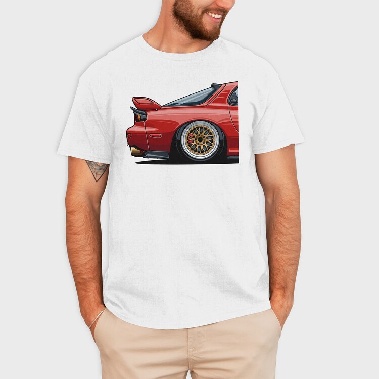 Red Car Modern Stance Fast Mod, Tricou Barbati (Unisex)