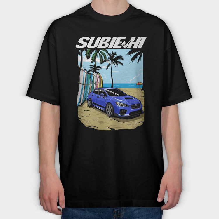 Beach Car Sport Sunny Palm, Tricou Oversize Barbati (Unisex)