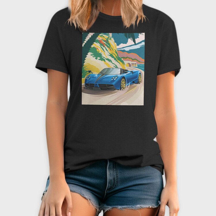 Coastal Speed Car Palm Ocean, Tricou Barbati (Unisex)