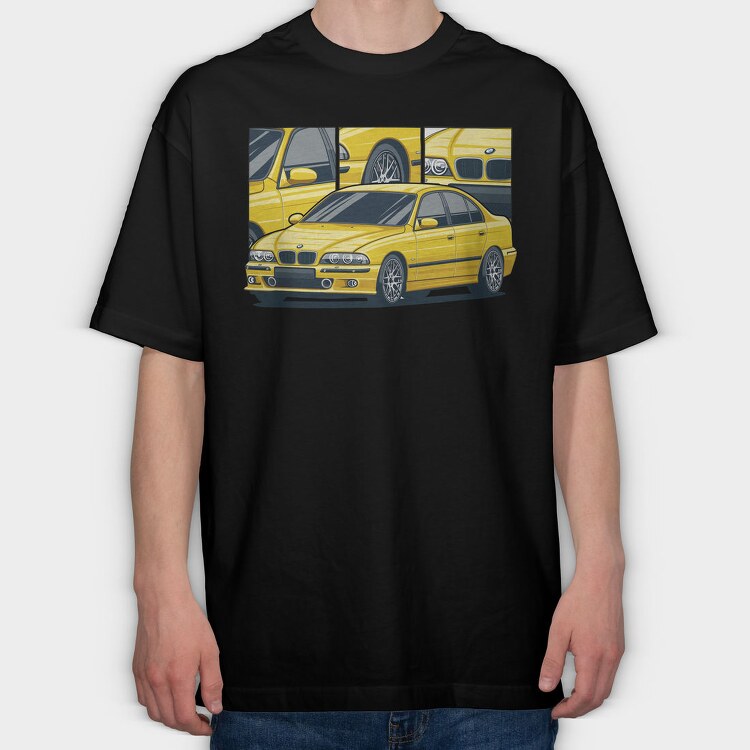 Yellow Bmw 5 Series Fast Mod, Tricou Oversize Barbati (Unisex)