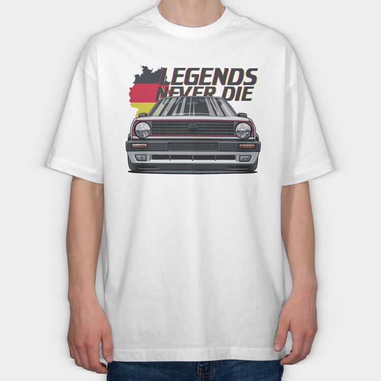 German Legends Never Die Car Artwork, Tricou Oversize Barbati (Unisex)