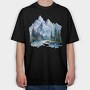 Snowy Peaks Serenity, Tricou Oversize Barbati (Unisex)