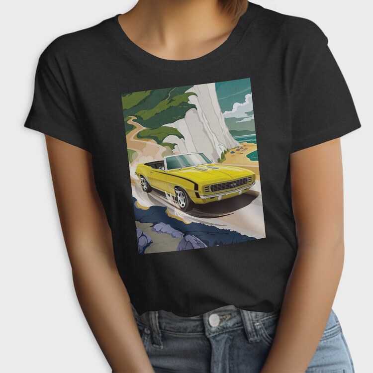 Yellow Chevy Camaro Coastal Cruise, Tricou Femei