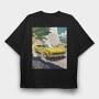 Yellow Chevy Camaro Coastal Cruise, Tricou Oversize Barbati (Unisex)