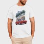 Hollywood Red Car Palm Tree Modern, Tricou Barbati (Unisex)