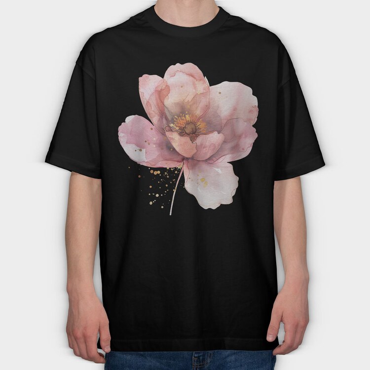 Soft Pink Flower, Tricou Oversize Barbati (Unisex)