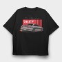 Silvia Japanese Red Flames, Tricou Oversize Barbati (Unisex)