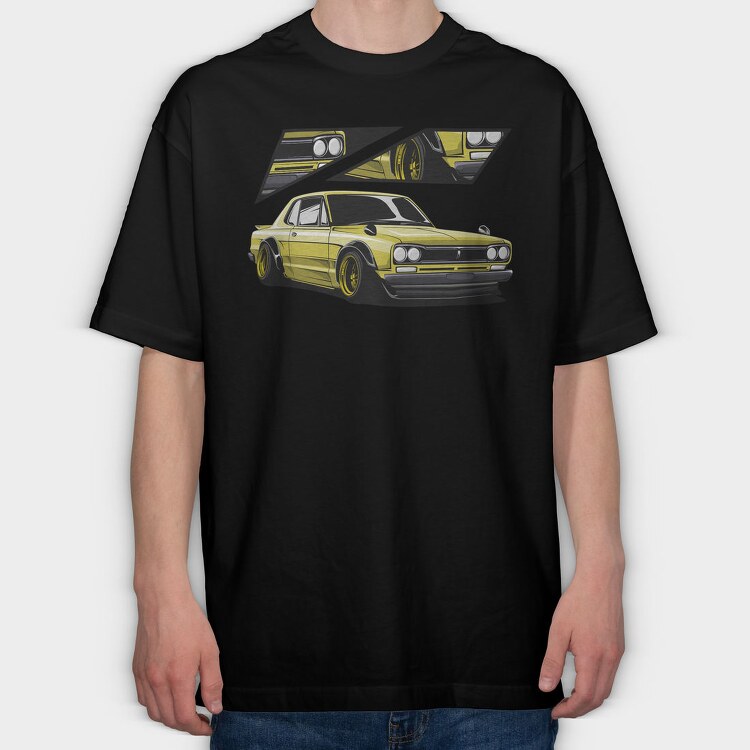 Yellow Nissan 240Sx Stance Fast, Tricou Oversize Barbati (Unisex)