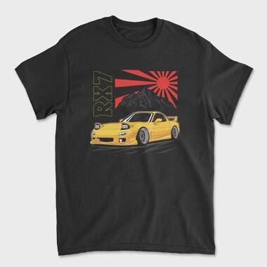 Yellow Nissan Rx7 Fast Metallic, Tricou Barbati (Unisex)