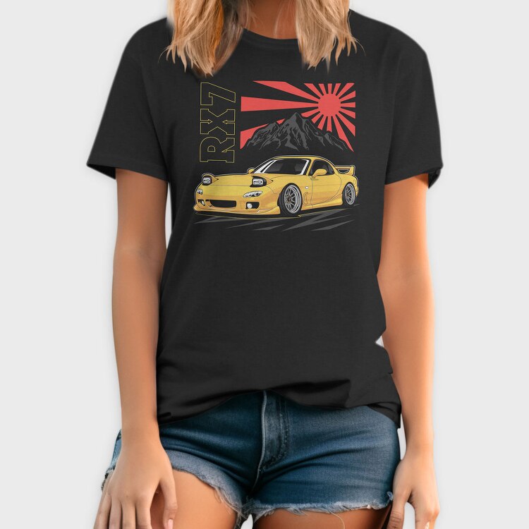 Yellow Nissan Rx7 Fast Metallic, Tricou Barbati (Unisex)