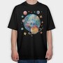Space Planet Stars, Tricou Oversize Barbati (Unisex)