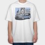 Mercedes W124 Blue Stance, Tricou Oversize Barbati (Unisex)