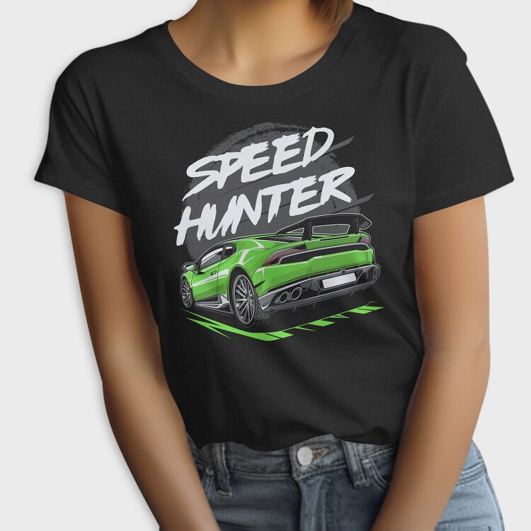 Speed Hunter Car Green Fast, Tricou Femei