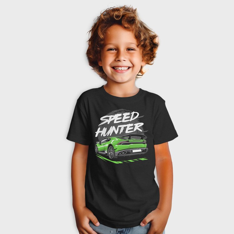 Speed Hunter Car Green Fast, Tricou Copii