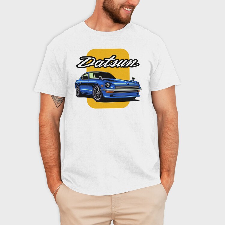 Datsun Blue Car Art, Tricou Barbati (Unisex)