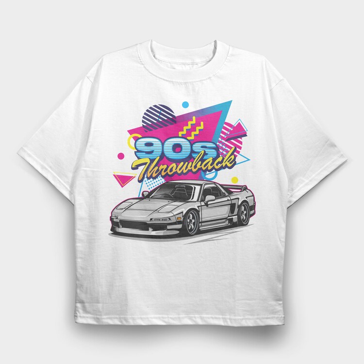 90S Throwback Car, Tricou Oversize Barbati (Unisex)