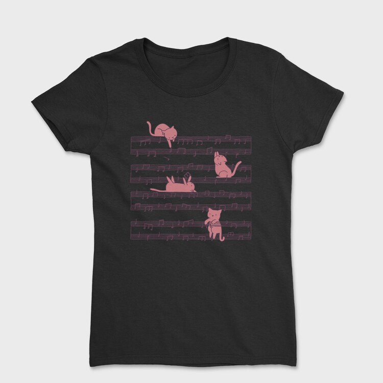 Music Sheet Cats, Tricou Femei