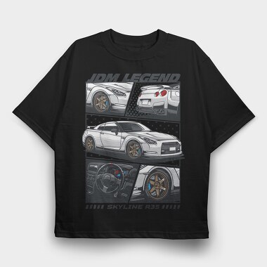 Jdm Legend Skyline R35, Tricou Oversize Barbati (Unisex)