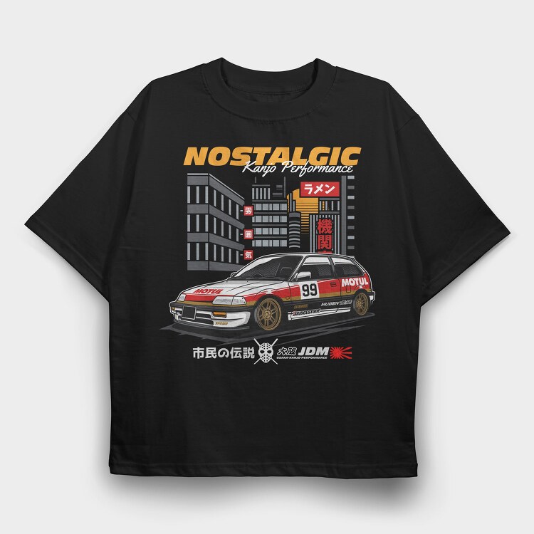 Nostalgic Racing Car, Tricou Oversize Barbati (Unisex)