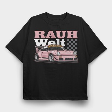Rauhwelt Pink Race, Tricou Oversize Barbati (Unisex)