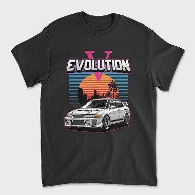 Retro Car Evolution, Tricou Barbati (Unisex)