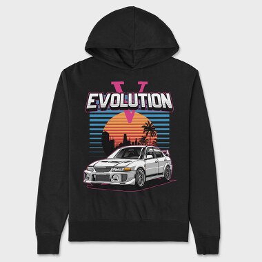 Retro Car Evolution, Hanorac Oversize Barbati (Unisex)