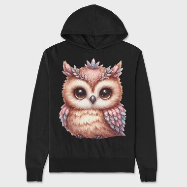 Sparkling Owl Clipart, Hanorac Oversize Barbati (Unisex)