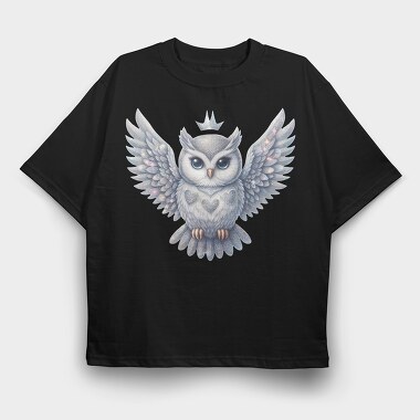 Sparkling Owl Crown, Tricou Oversize Barbati (Unisex)