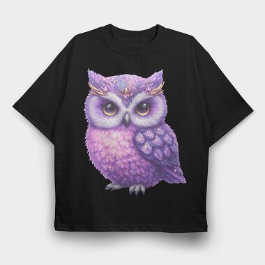 Sparkling Owl Glow, Tricou Oversize Barbati (Unisex)