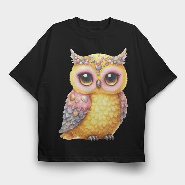Sparkling Owl Sublimation Clipart Png 87314555, Tricou Oversize Barbati (Unisex)
