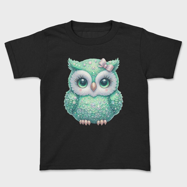 Sparkling Owl Sublimation, Tricou Copii