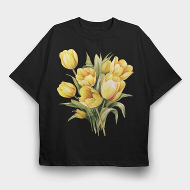 Spring Bloom Tulip, Tricou Oversize Barbati (Unisex)
