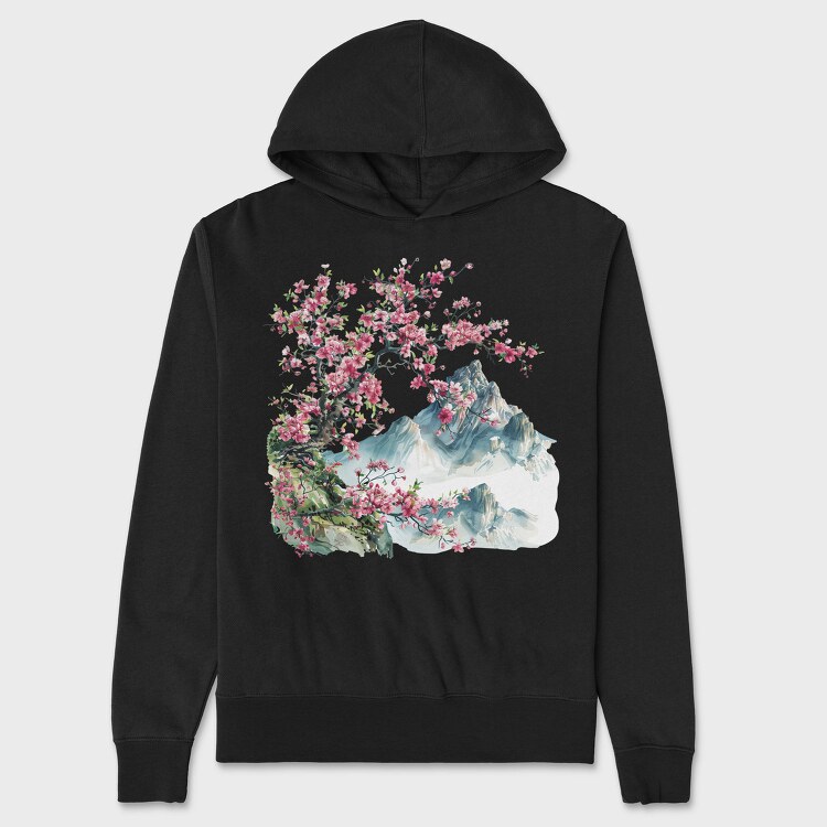 Spring Blossom Mountain, Hanorac Oversize Barbati (Unisex)