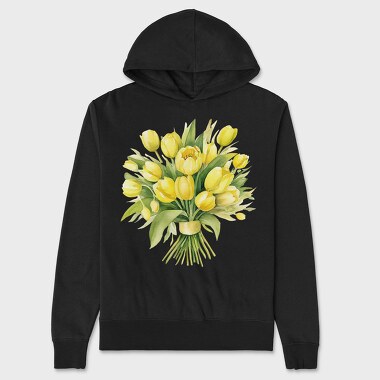 Spring Butter Floral Bouquet, Hanorac Oversize Barbati (Unisex)
