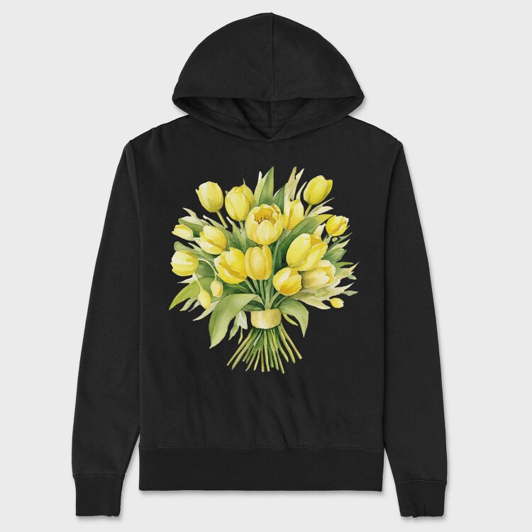 Spring Butter Floral Bouquet, Hanorac Oversize Barbati (Unisex)