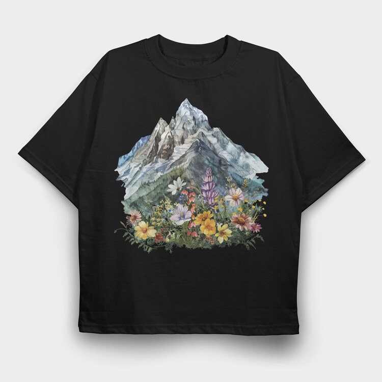 Spring Flower Peak, Tricou Oversize Barbati (Unisex)