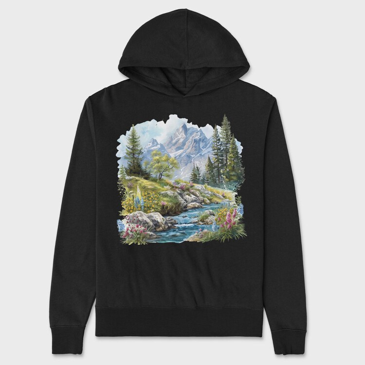 Spring Mountain Bloom, Hanorac Oversize Barbati (Unisex)