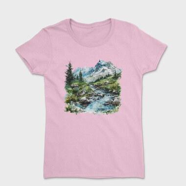 Spring Mountain Clipart, Tricou Femei